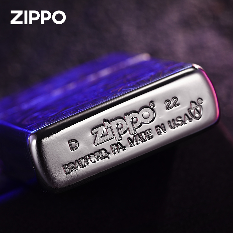 zippo打火机官方原装正品双面深雕极速机车煤油防风男士个性礼物