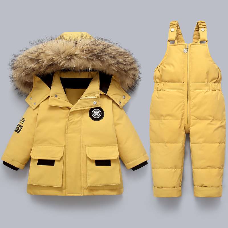 宝宝羽绒服男童2022新款套装小童婴儿1-5岁儿童洋气两件套冬装厚