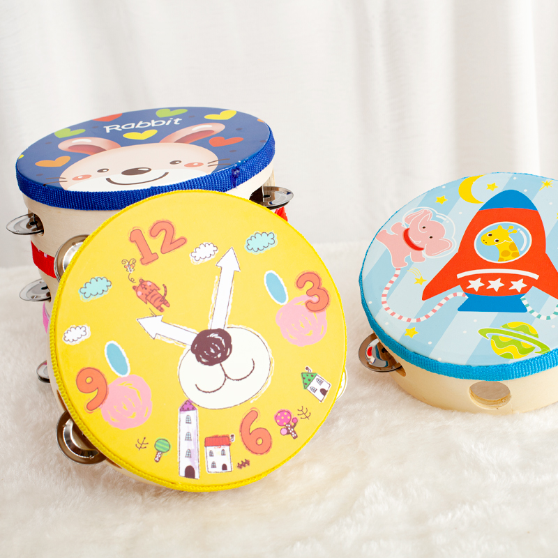 摇铃玩具婴儿益智新生儿安抚玩具儿童铃鼓幼儿手拍鼓0至6个月玩具