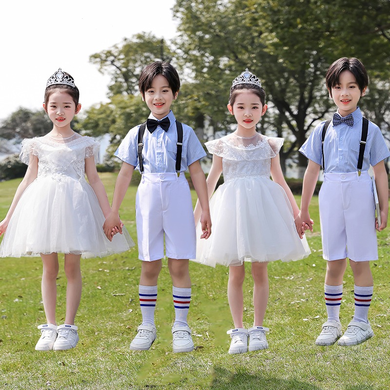 儿童演出服六一女童舞蹈蓬蓬裙朗诵比赛主持合唱团表演服毕业礼服