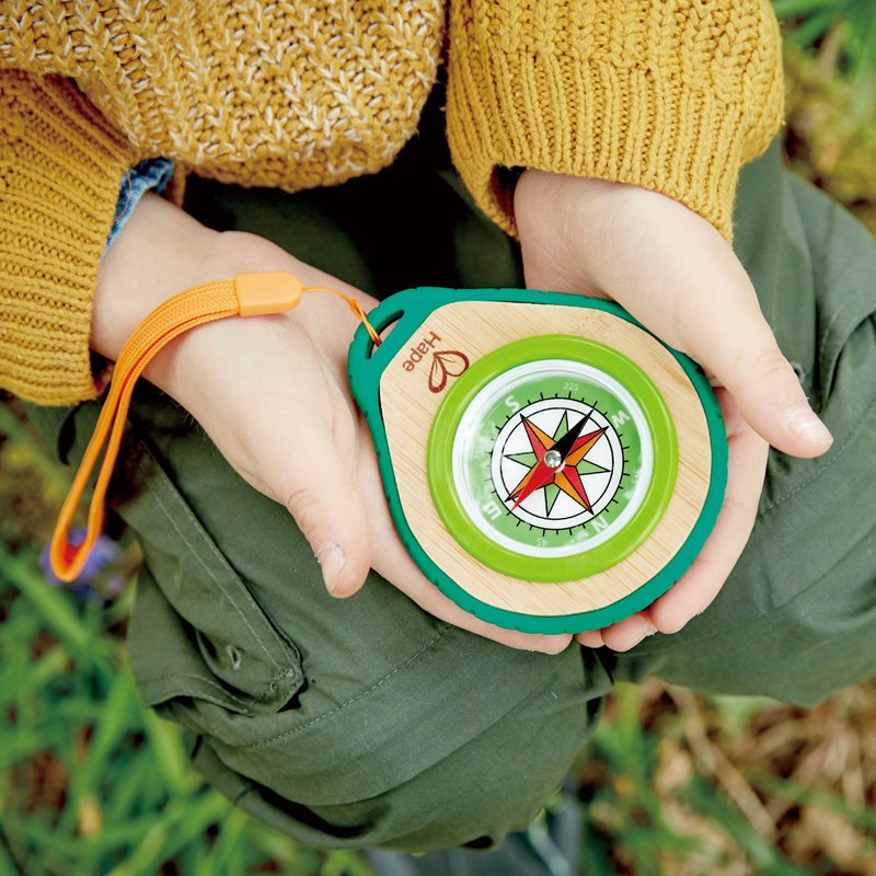 Hape指南针&挂钩三件套4岁男女孩婴幼儿童宝宝户外探索益智力玩具