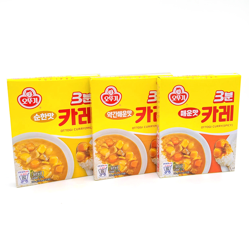现货韩国奥土基不倒翁3分咖喱酱200g速食即食食品不辣微辣中辣