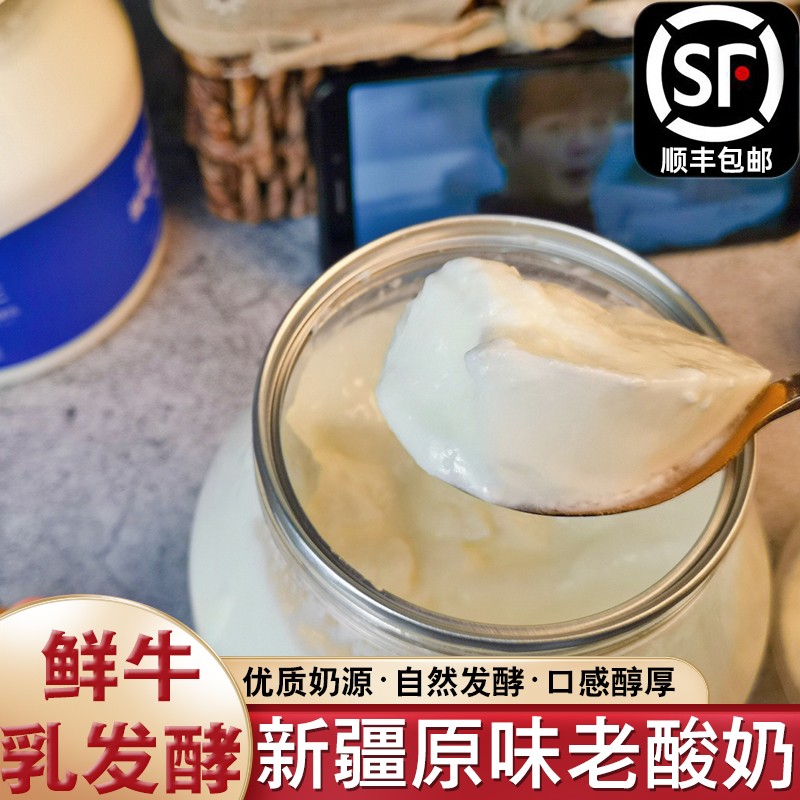 新疆马三三原味酸奶益生菌发酵网红酸奶0添加剂儿童营养早餐奶2kg