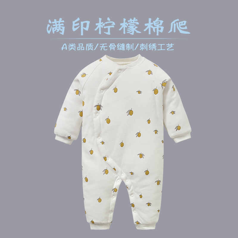 冬季棉衣童装宝宝0一2岁婴儿哈衣长袖加厚包屁衣婴幼儿纯棉连体衣