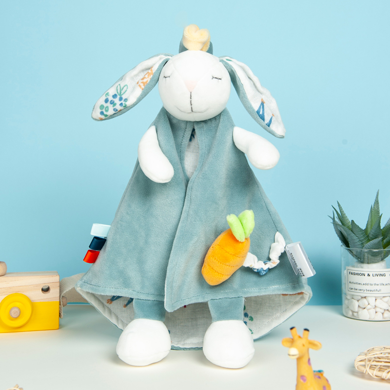 凯艺玩具婴儿安抚巾儿童手绢小兔子玩偶3 6 12个月 2 3 4岁礼物