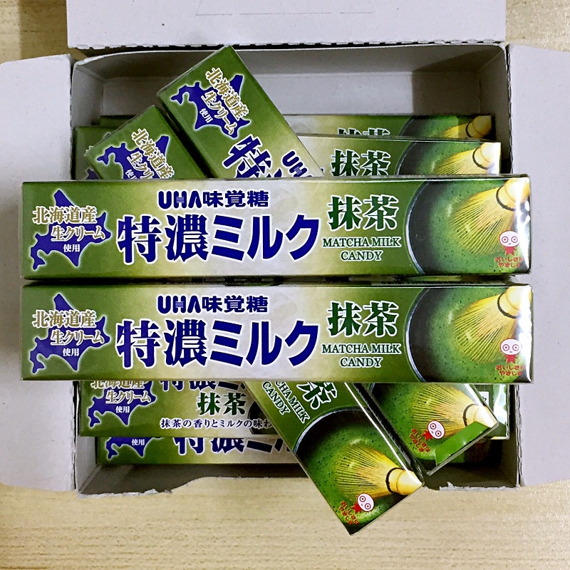 包邮日本进口UHA悠哈味觉糖8.2特浓牛奶抹茶糖果10条整盒办公零食