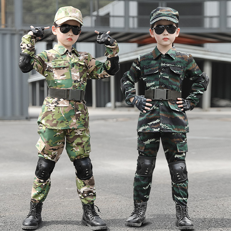 儿童迷彩服套装男女童新式军训服装夏令营特种兵小学生演出服短袖