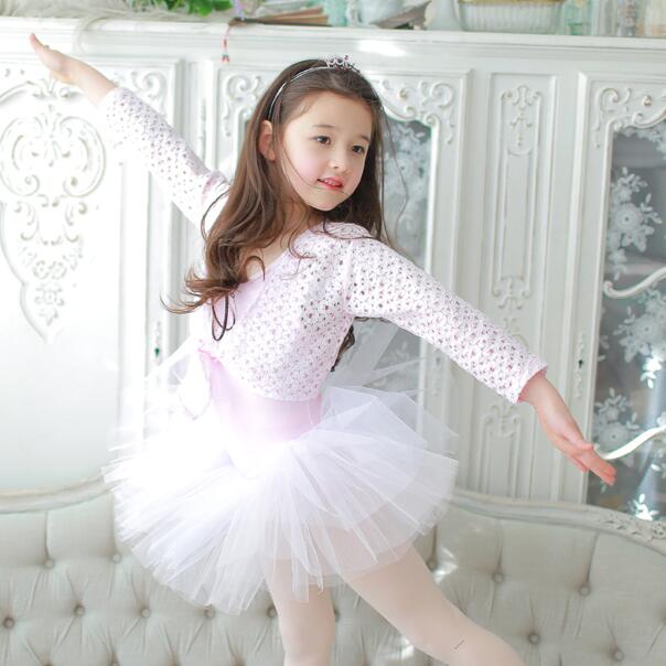 韩国进口正品儿童练功演出舞蹈服粉色长袖外套女孩公主芭蕾舞披肩