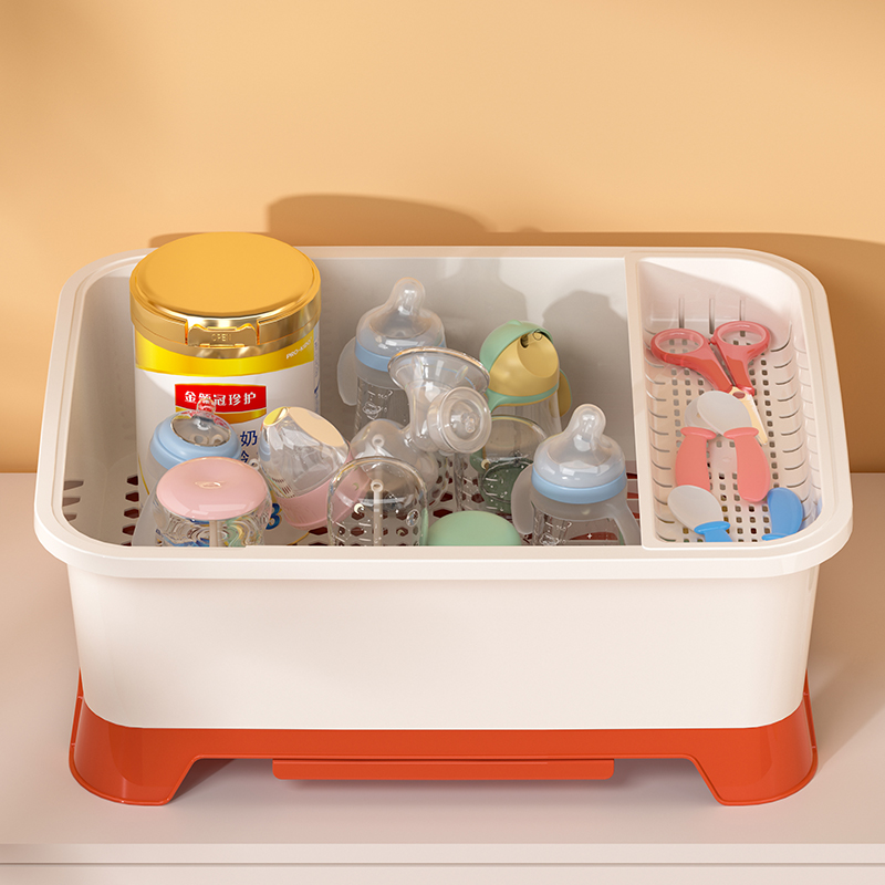 收纳箱婴儿专用宝宝奶瓶沥水架带盖防尘工具餐具水杯碗筷收纳盒
