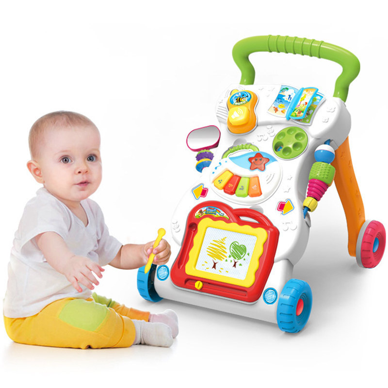 皇儿婴儿音乐学步车手推车儿童早教可调速助步车带水箱玩具