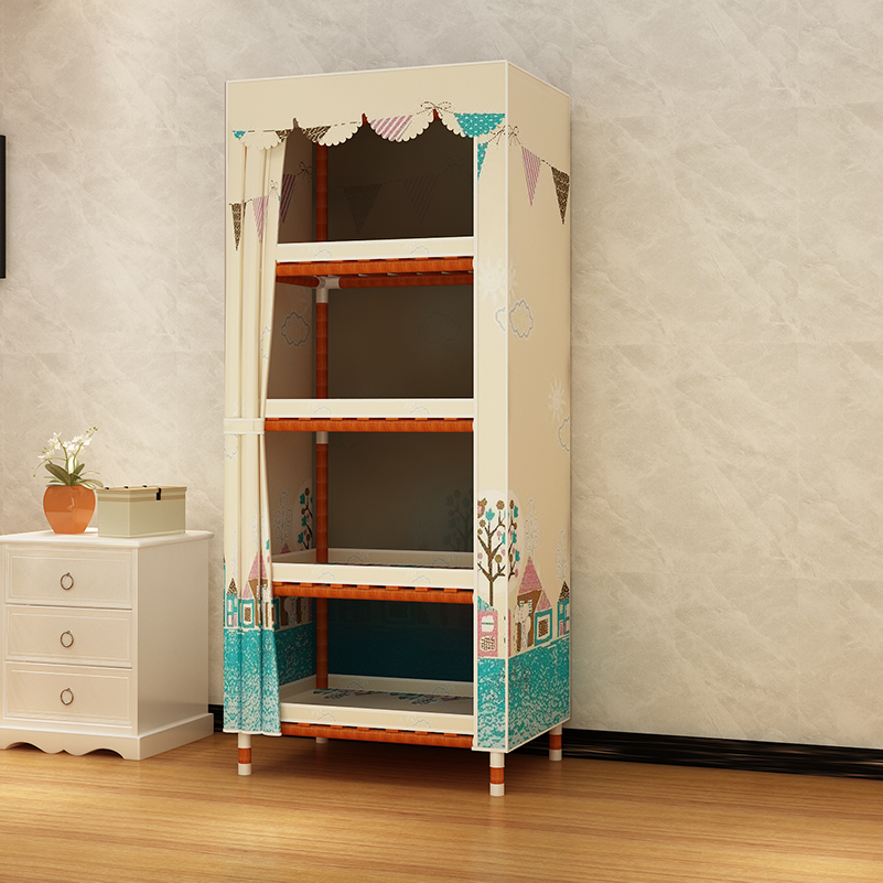 多层简易衣柜家用卧室现代简约布衣柜出租房结实耐用儿童柜子被子