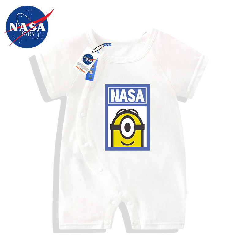 NASA面包超人婴儿衣服夏装短袖新生儿连体衣半袖空气棉哈衣包屁衣