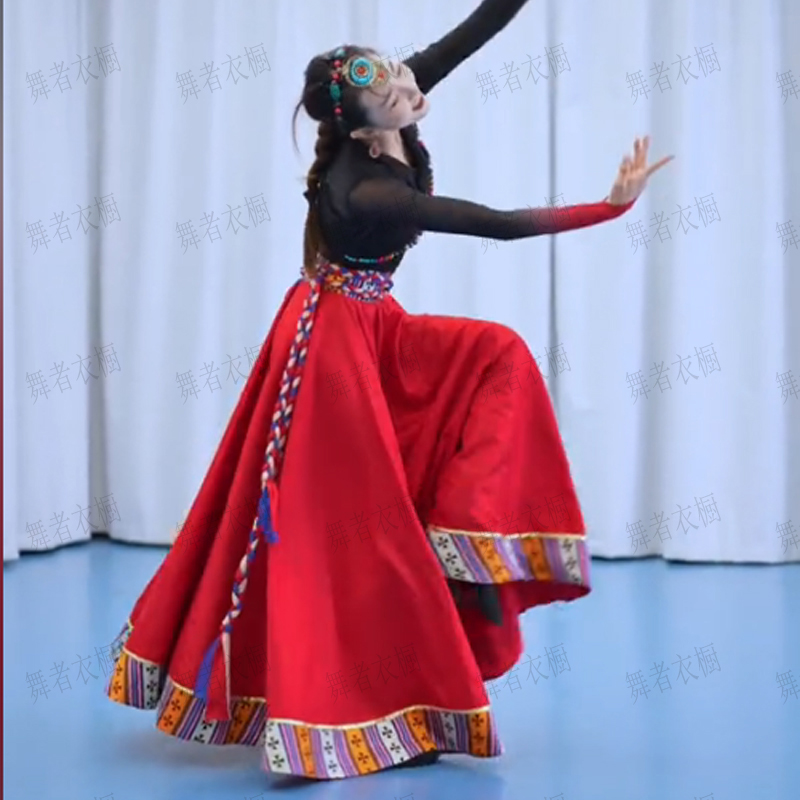 藏舞舞蹈服女练习裙艺考民族舞套装相思月舞蹈服藏族舞蹈演出服装