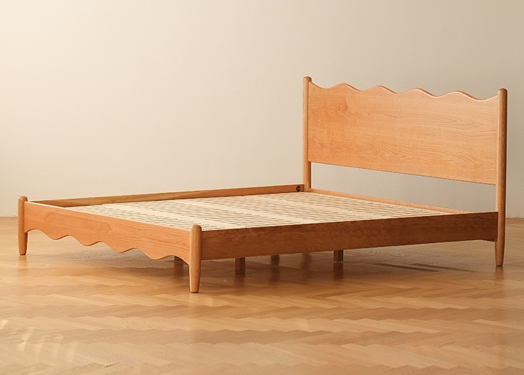 财富家具全实木现代樱桃木家用小户型1.8米双人床卧室1.5米单人床