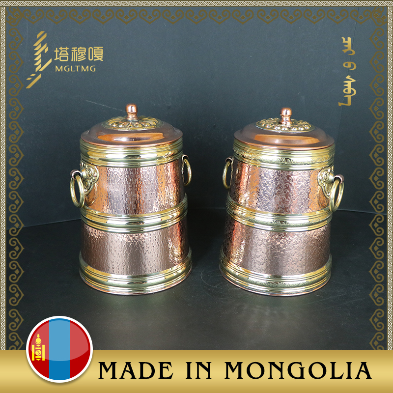 蒙古酸奶桶居家餐具多用桶纯铜手工打制塔穆嘎大容量茶桶罐铜暖壶