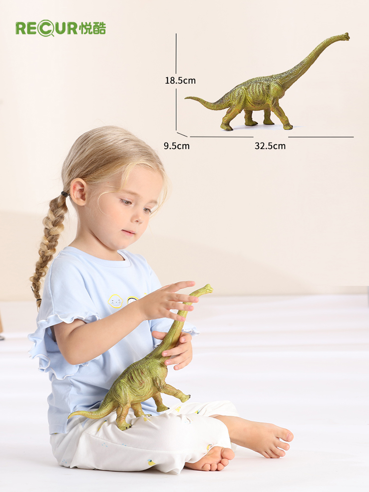 RECUR 腕龙恐龙玩具男女孩仿真动物模型儿童霸王龙三角龙 文创