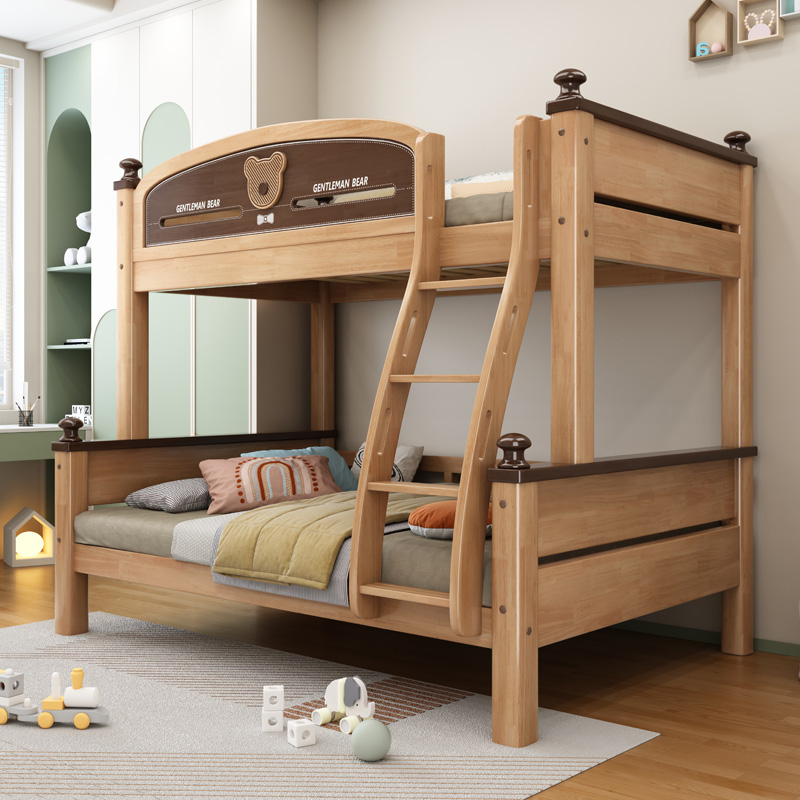 全实木上下床错位型上下铺双层木床儿童床高低床子母床男女双人床