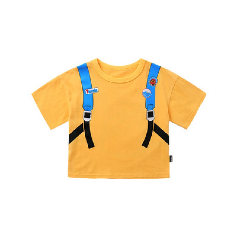极速婴儿背包印花短袖T恤夏装男童装儿童小童1岁3宝宝半袖上衣潮