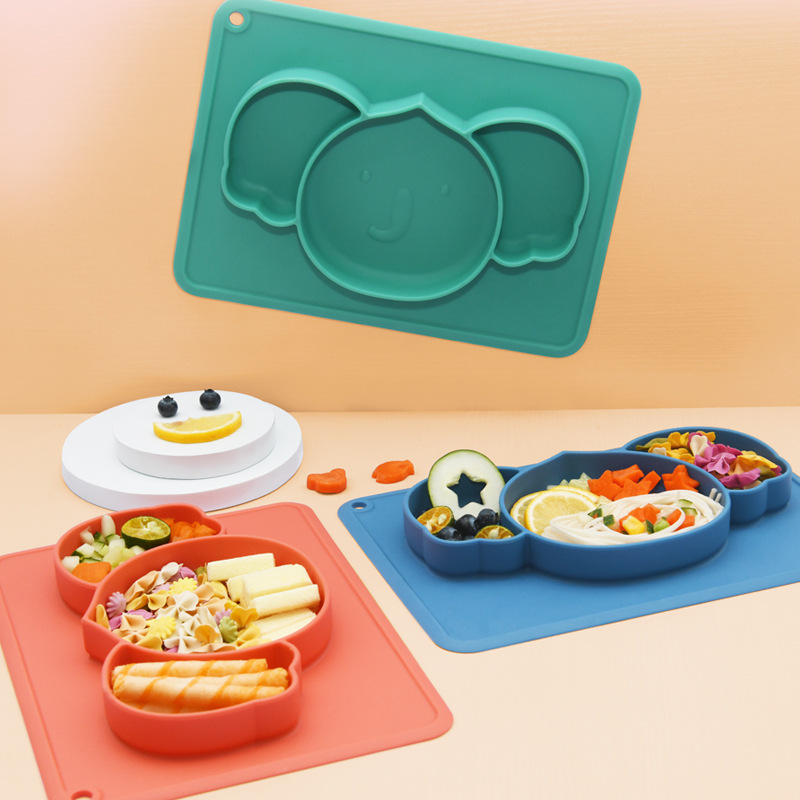 柚芽儿童餐盘分格吸盘碗宝宝餐具卡通可爱婴儿硅胶辅食碗