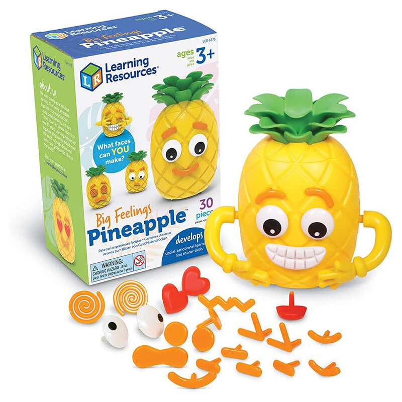 美国learningresource儿童菠萝表情表达包情绪认知管理益智玩具3+