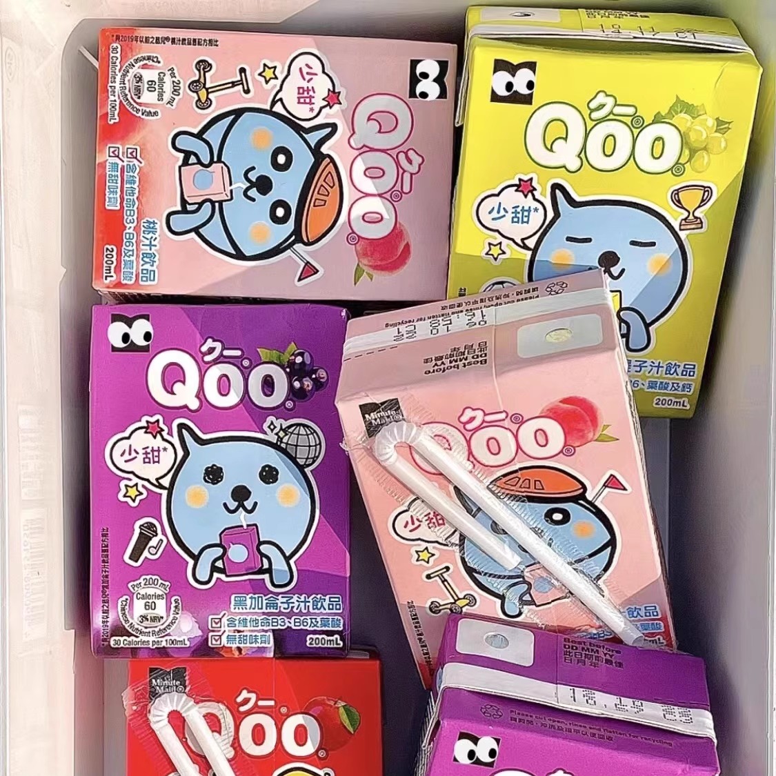 香港代购美粒果Qoo酷儿减糖果汁儿童饮料饮品迷你盒装200ml*6盒