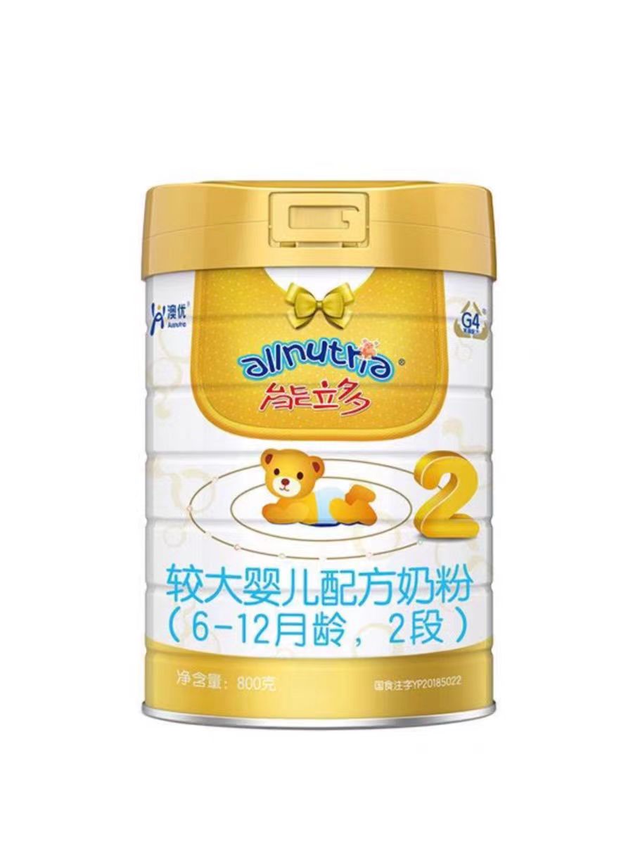 【澳优】能力多 较大婴儿配方牛奶粉2段800g罐装适合6-12月龄