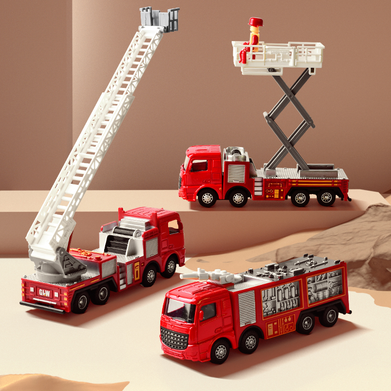合金儿童消防车玩具男孩大号云梯升降救援车仿真模型益智3到6岁12