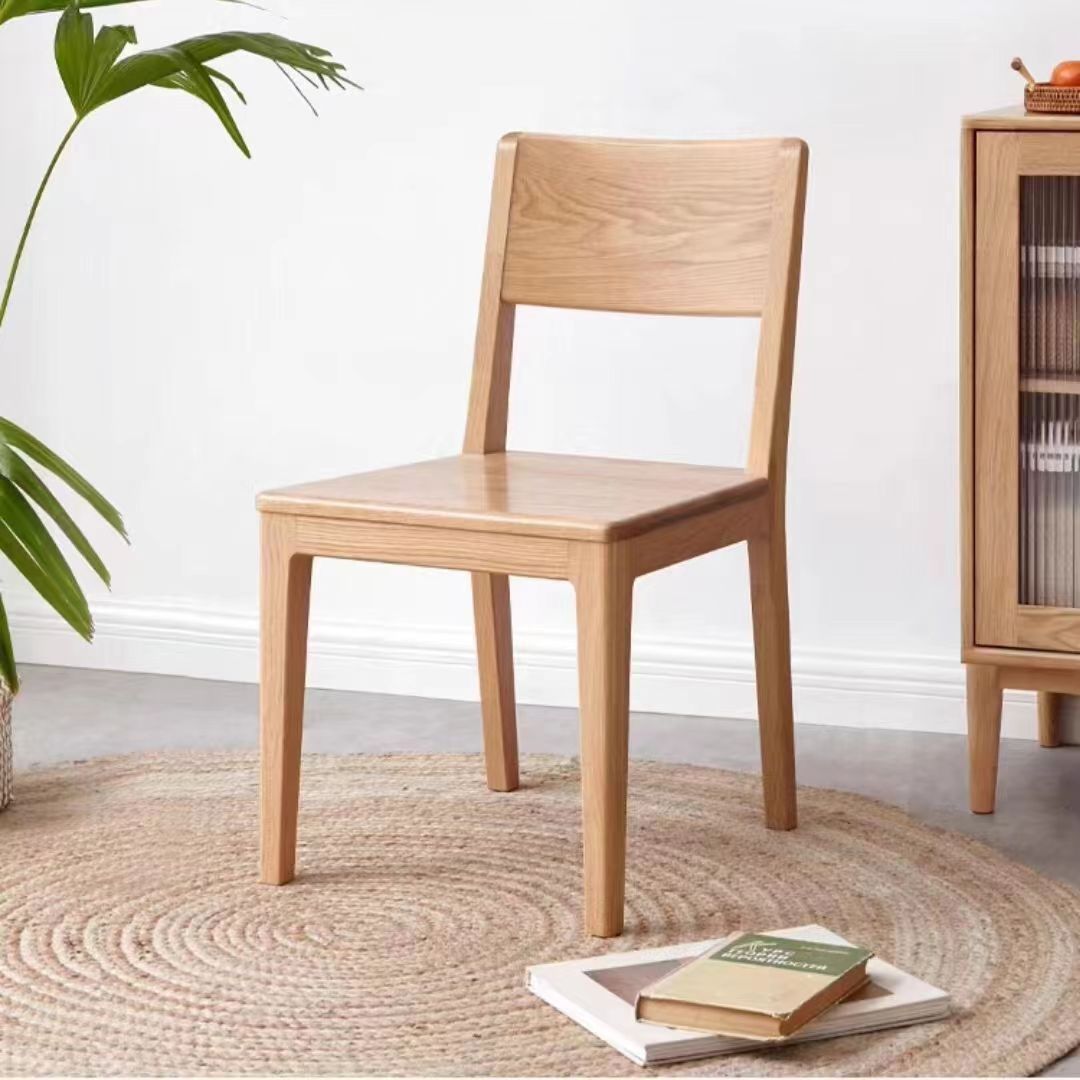 实木餐椅北欧现代橡木简约餐桌椅餐厅靠背椅家用小户型书房椅子