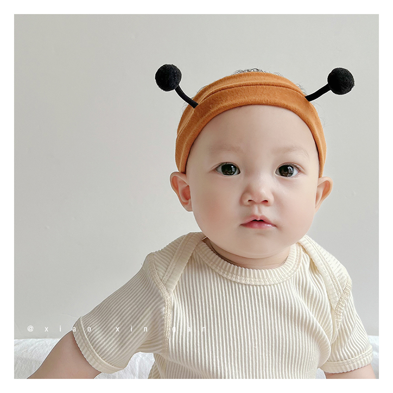 婴儿护囟门帽夏季发带空顶帽春秋薄款宝宝帽子新生儿胎帽蜜蜂可爱