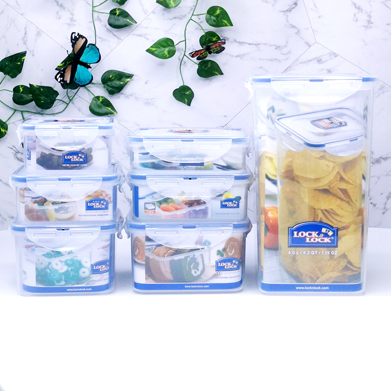 乐扣乐扣塑料保鲜盒正方形成人冰箱冷冻食品收纳盒零食干粮储物盒