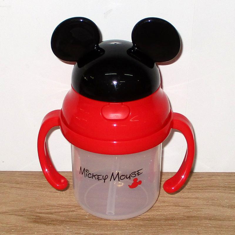 日本Disney正品Mickey米奇 兒童帶手柄學習水杯吸管杯訓練杯