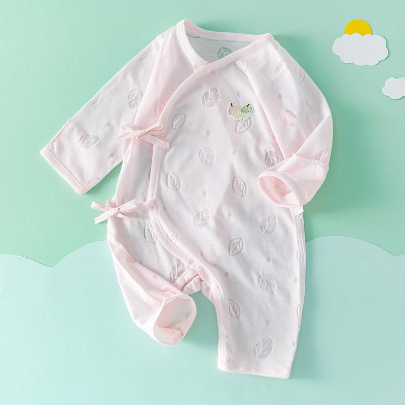 婴儿连体衣夏季薄款初生宝宝无骨蝴蝶衣夏款0一3两个月和尚服衣服