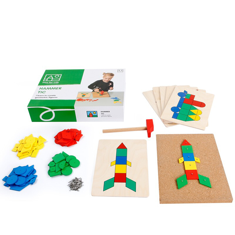 锤子小工匠Toys for life幼儿园儿童几何图形儿童木制认知小钉板