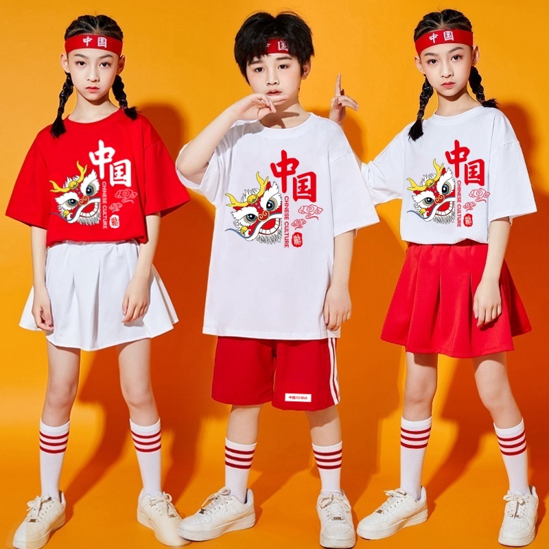 六一儿童演出服小学生运动会啦啦队班服中国风龙少儿舞蹈表演服装