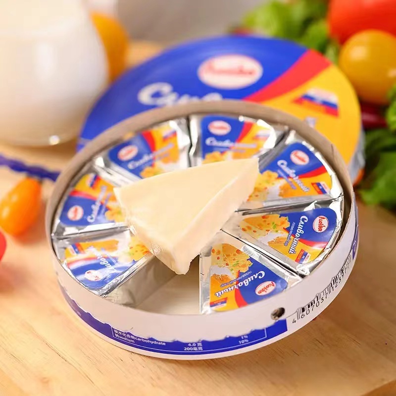 俄罗斯三角奶酪芝士块即食干酪儿童零食奶豆腐烘焙涂抹140克