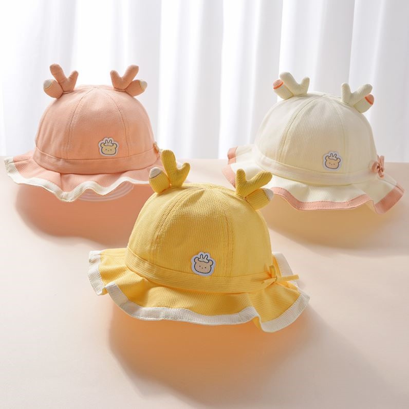 新款婴儿帽子春季薄款夏天宝宝渔夫帽可爱男女童遮阳帽防晒太阳帽