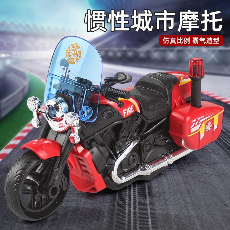 儿童益智仿真赛车模型盒装玩具 回力惯性摩托玩具车跨境礼品