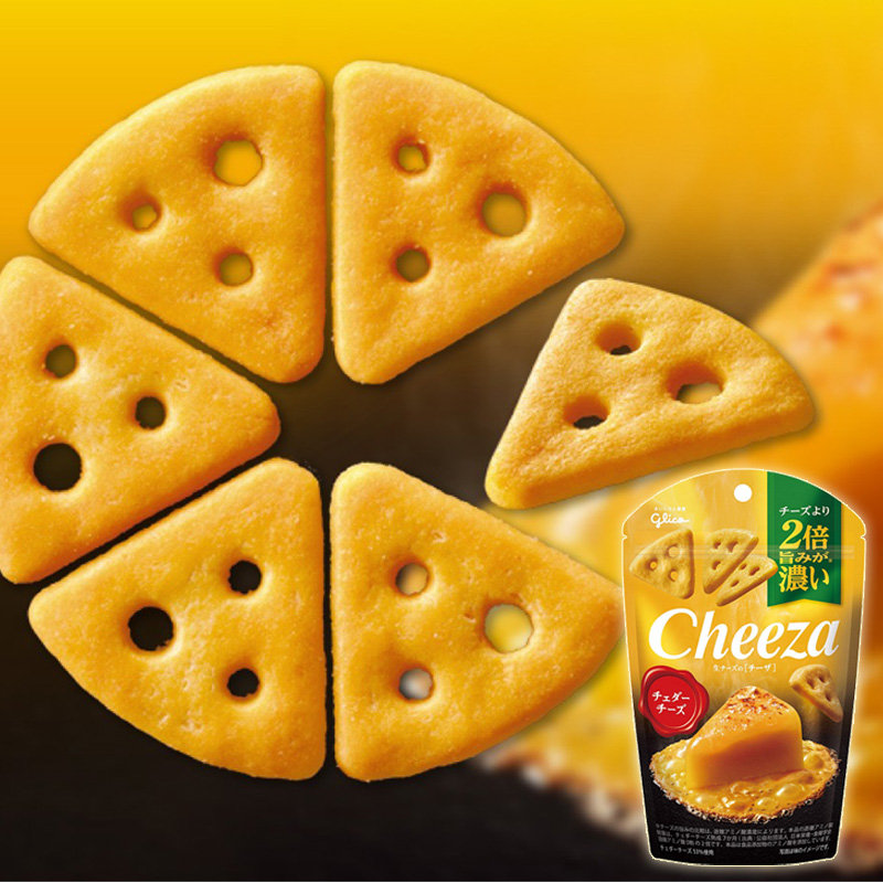 PAPI酱推荐同款格力高CHEEZA特浓芝士奶酪角切小饼干日本进口零食