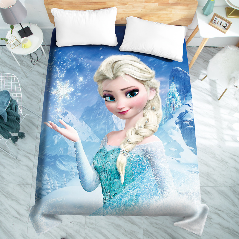 冰雪奇缘艾莎公主床单女孩卡通爱莎安娜迪士尼儿童床品单床罩被单