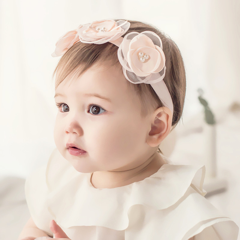 韩国儿童发饰婴儿发带女宝宝不勒头花朵发带公主百天周岁生日拍照