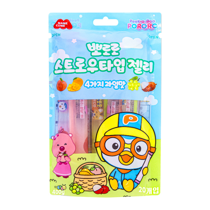 韩国啵乐乐果冻条200g/袋多种水果乳酸菌吸布丁冰棒进口儿童零食
