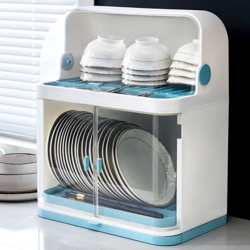 塑料碗柜双层厨房k置碗架沥水带盖加大婴儿辅食餐具收纳盒置物架