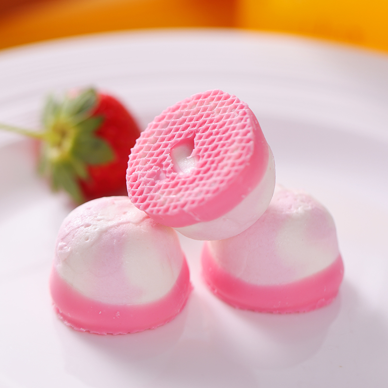 俄罗斯进口草莓味酸奶味糖果棉花糖俄宝多牌喜糖软糖食品宝宝零食