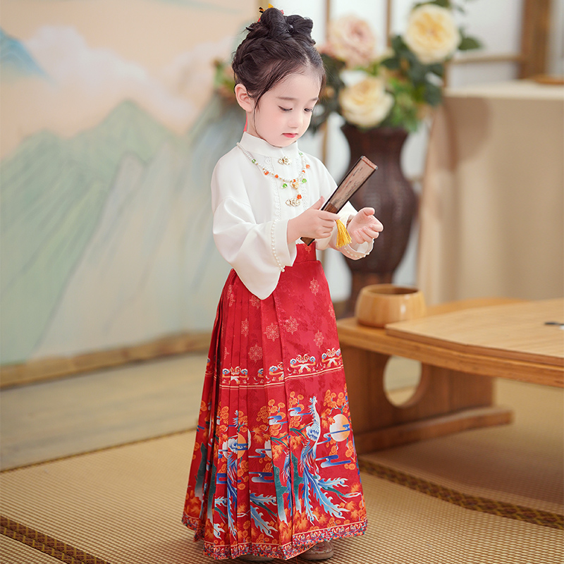 女童马面裙套装中国风小女孩新中式高端改良唐装2024年新儿童汉服