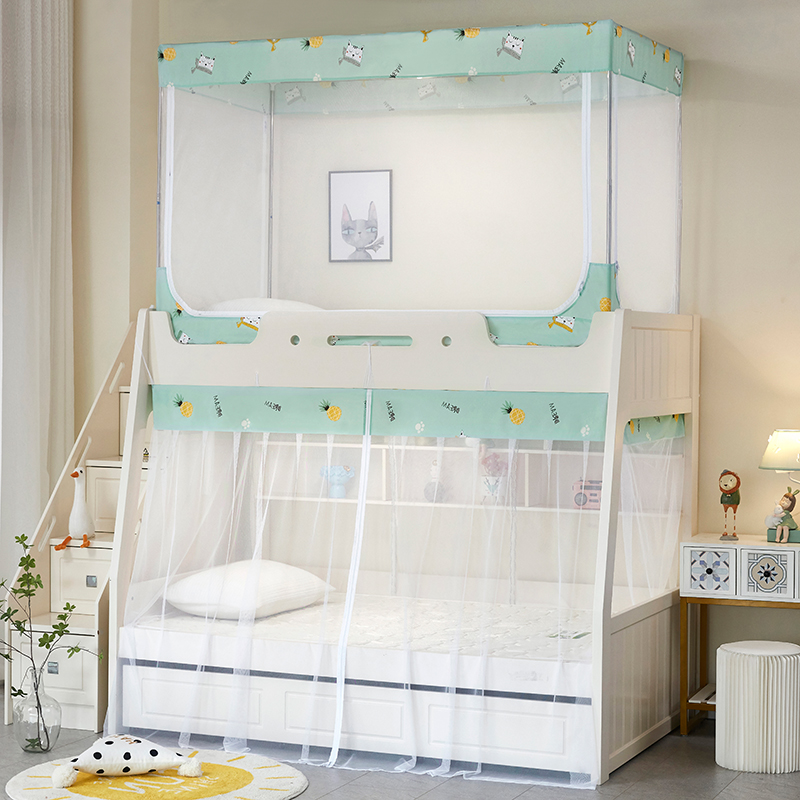 子母床蚊帐1.2m上下铺梯形1.5m高低床1.35米双层儿童床家用上下床