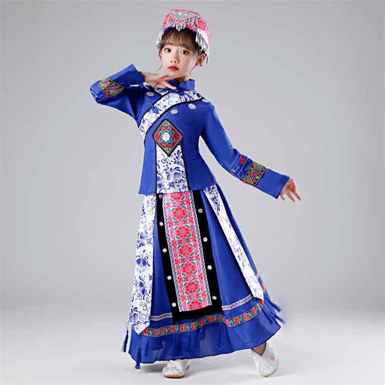 新款儿童蒙古族舞蹈服装男孩男童藏族衣服少数民族服饰六一演出表