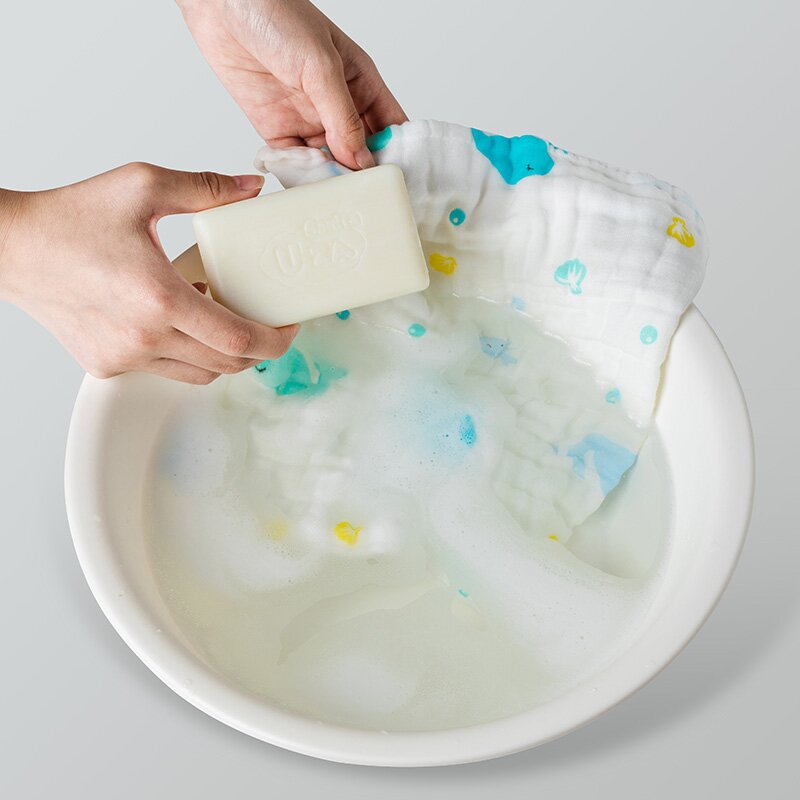 韩国进口U-ZA婴儿洗衣皂温和护肤去污除渍抑菌柚子味洗衣皂204g*8