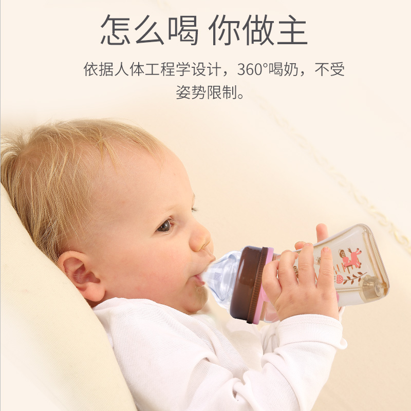 母乳仿重力婴儿硅胶奶嘴配件奶瓶吸管奶瓶MM宽口径宝宝水杯球