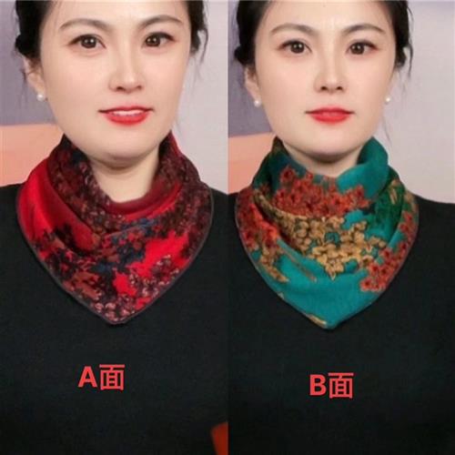 张少曼的小店冬季新款围巾多功能三角巾螺纹棉保暖护颈百搭时尚加