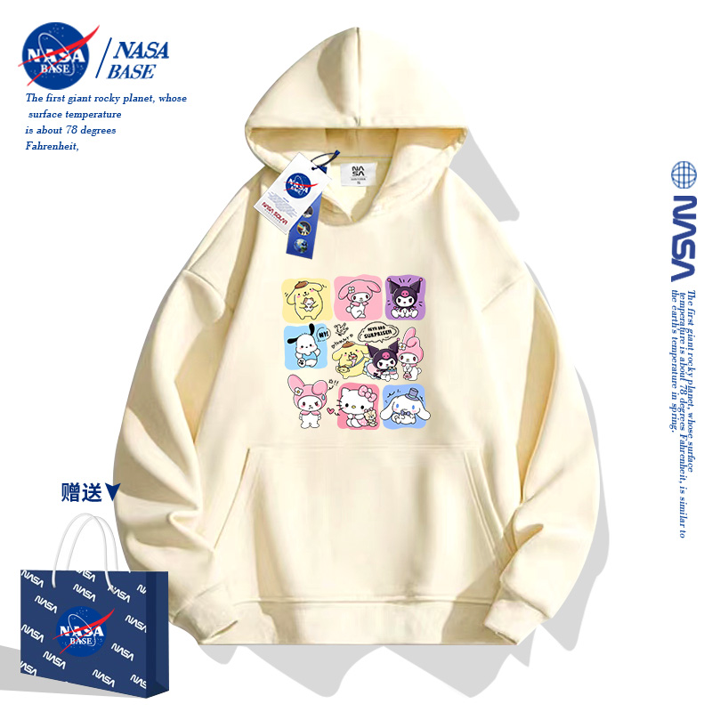 NASA女童卫衣春秋款024新款库洛米连帽卫衣女孩潮牌百搭外套上衣